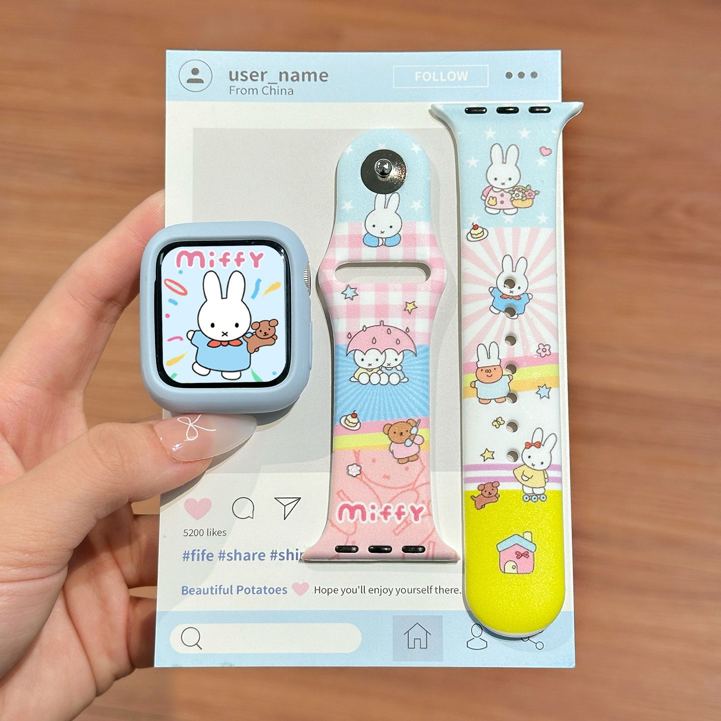 Silicone Band Replacement - Dopamine Color Miffy Silicone Watch Band