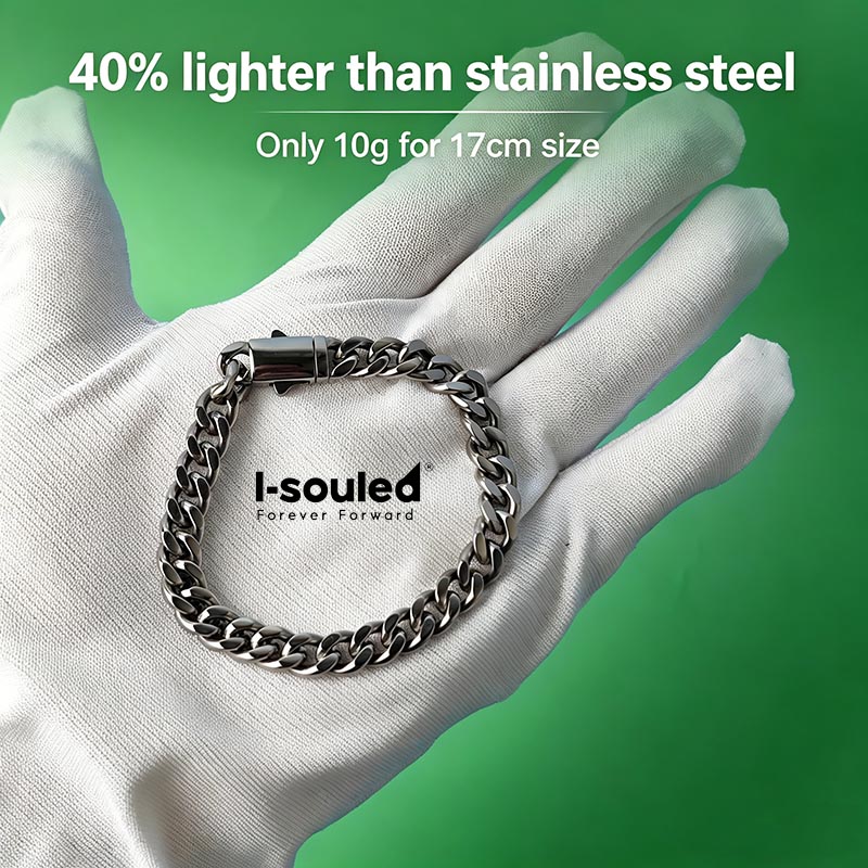 7mm Titanium Cuban Link Chain  - Ceramic Link Bracelet 评论和价格