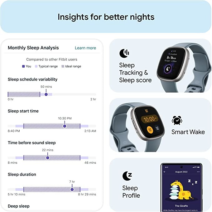 Fitbit Versa 4 Smart Watch Bui - Smartwatch Touch 评论和价格