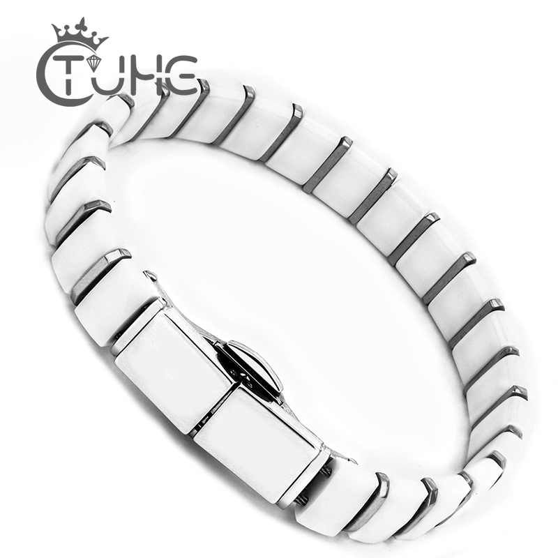White Black Men Health Bracele - Ceramic Link Bracelet 评论和价格