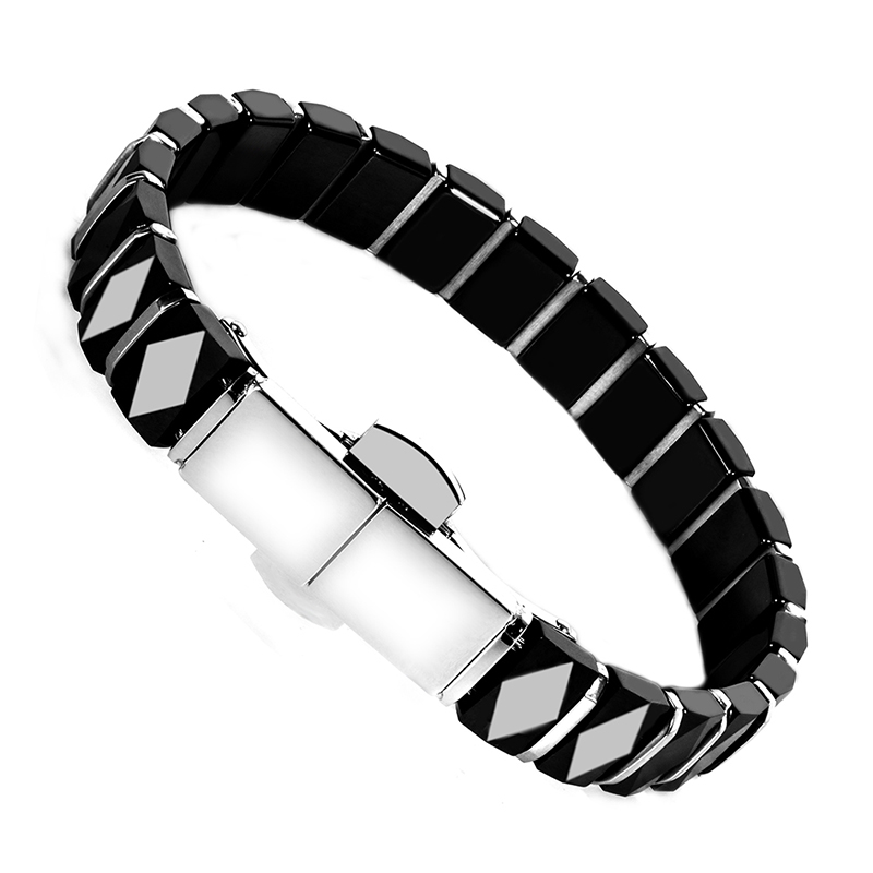 White Black Men Health Bracele - Ceramic Link Bracelet 评论和价格