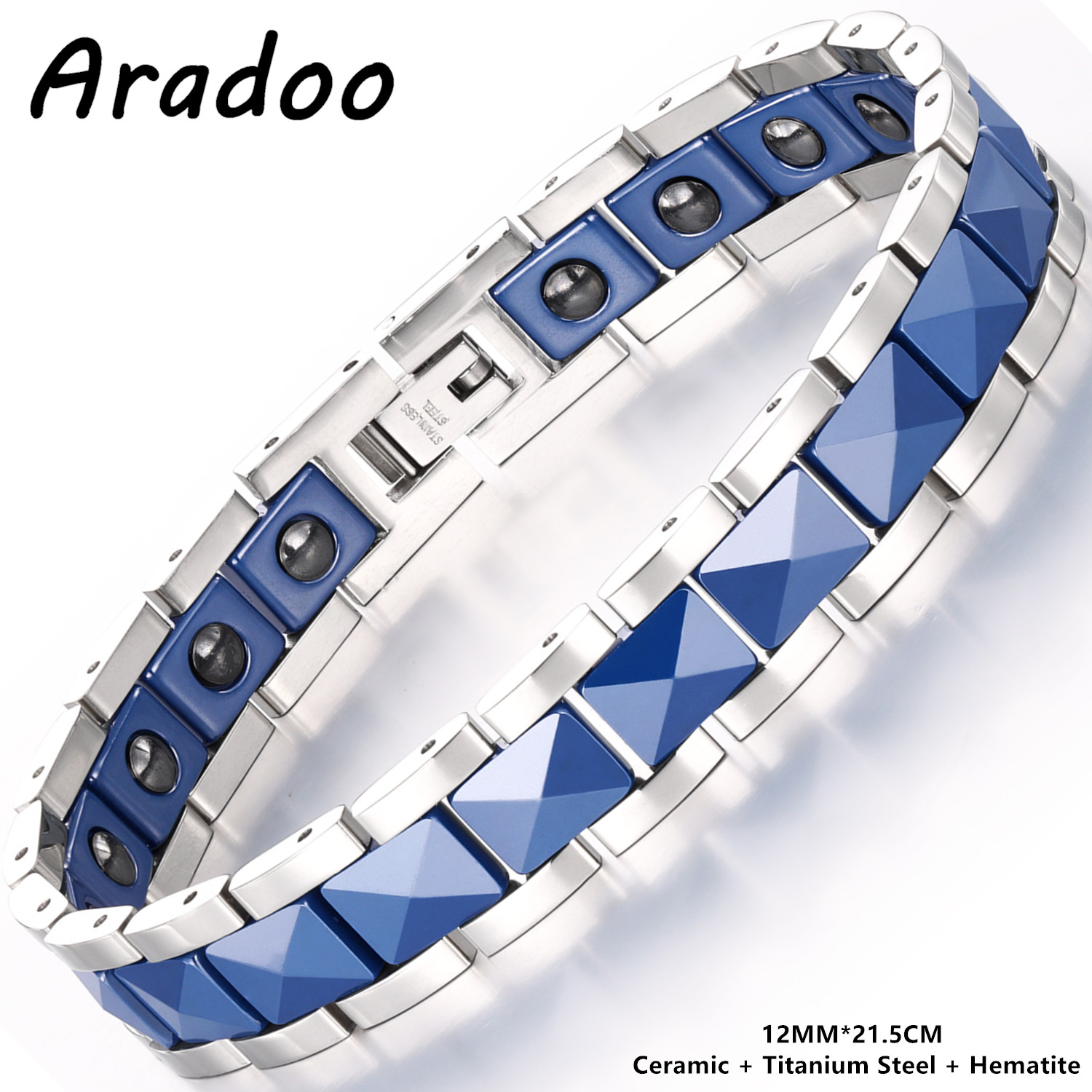 ARADOO Premium Ceramic Titaniu - Ceramic Link Bracelet 评论和价格