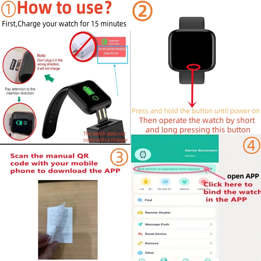 Smart Watch Message Remind Mus - Smartwatch Touch 评论和价格