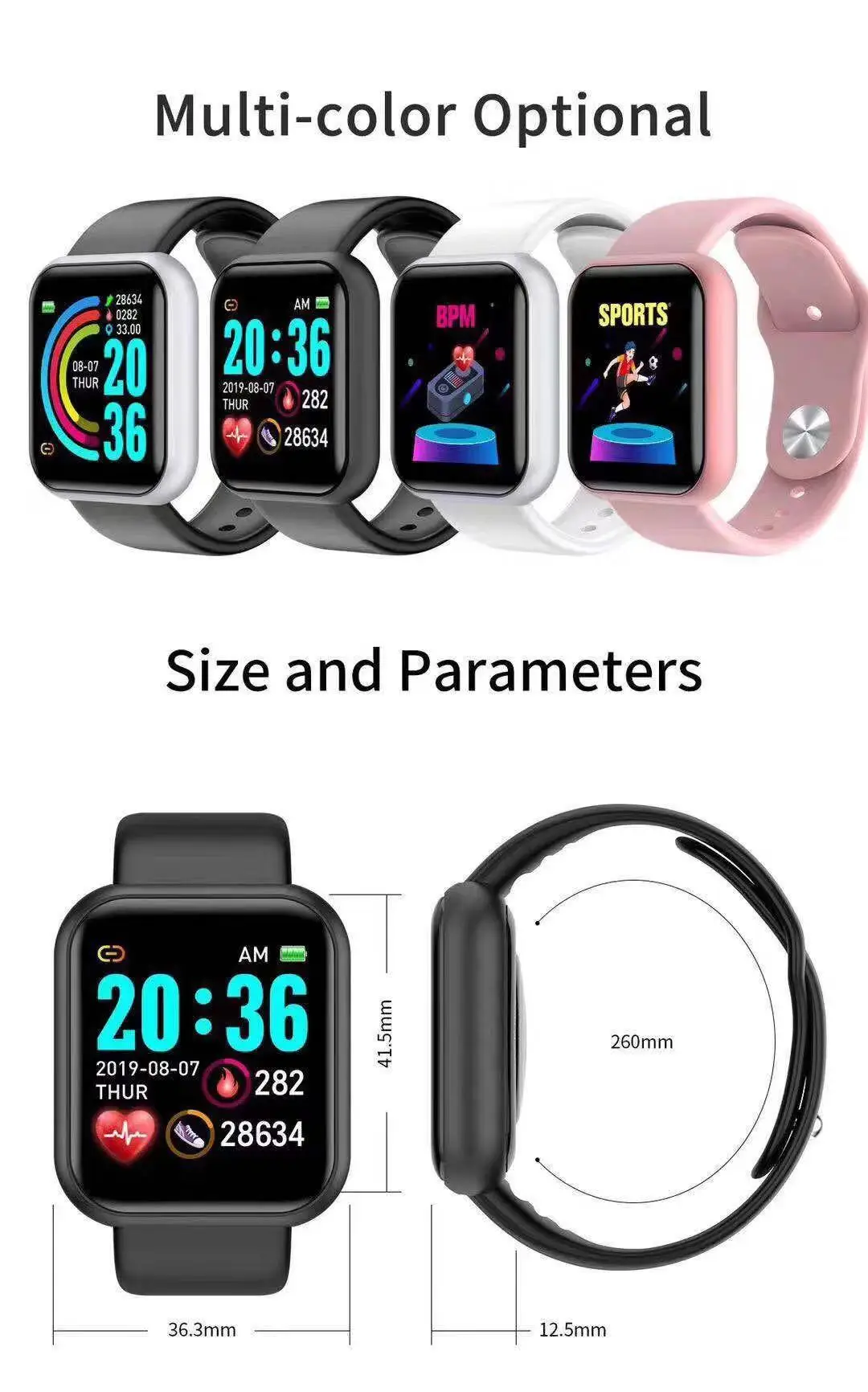 D20 Pro Smart Watch Men Y68 Sm - Smartwatch Touch 评论和价格