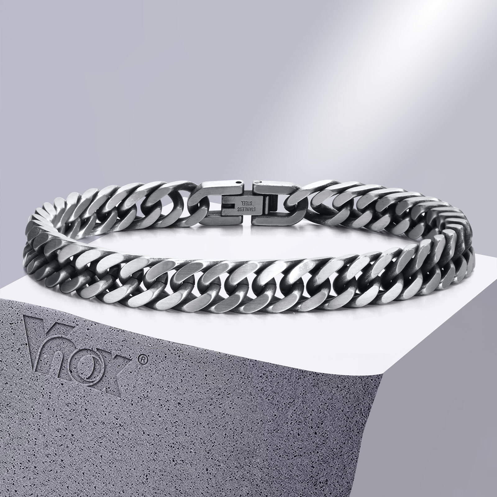 Vnox Chunky Retro Cuban Chain  - Ceramic Link Bracelet 评论和价格