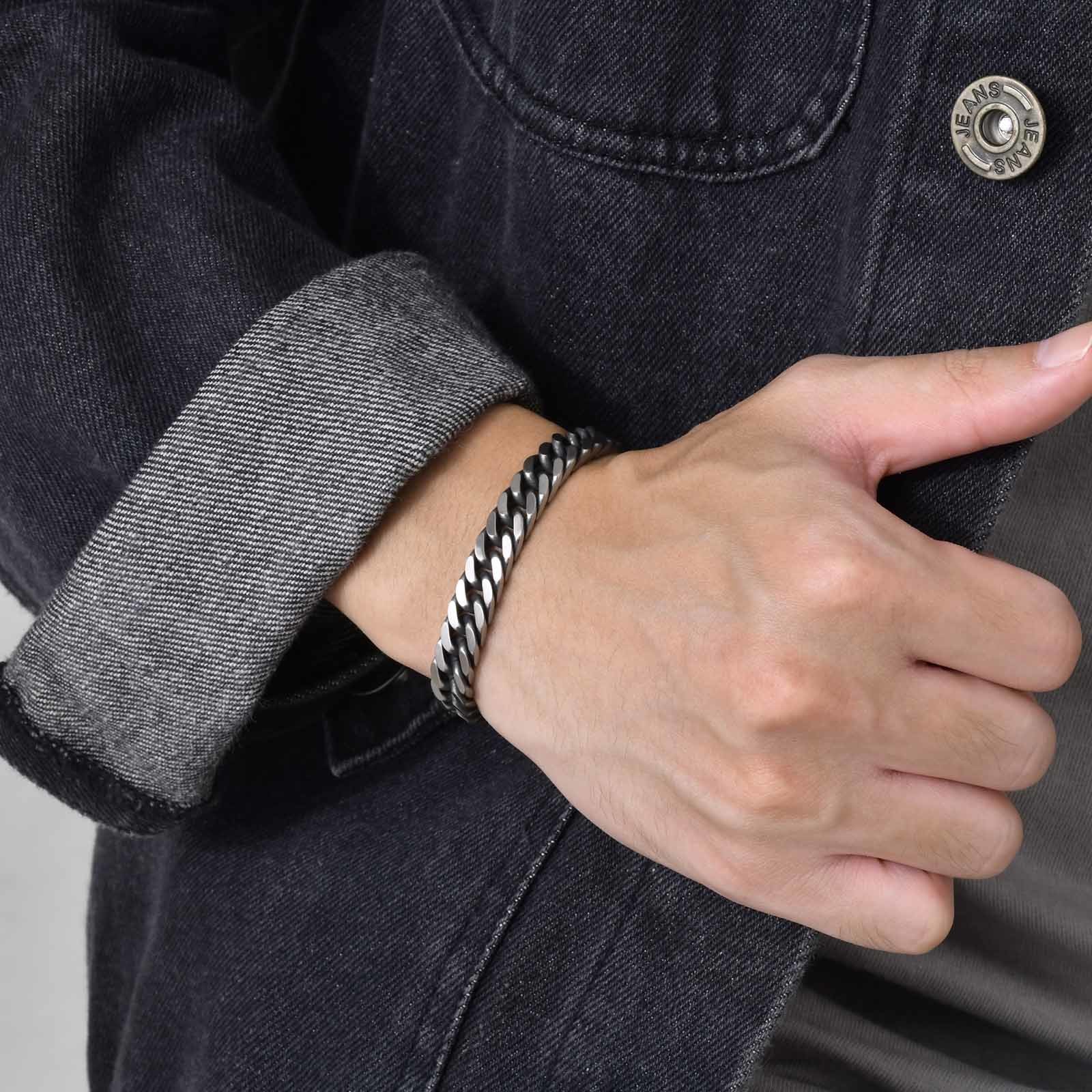 Vnox Chunky Retro Cuban Chain  - Ceramic Link Bracelet 评论和价格