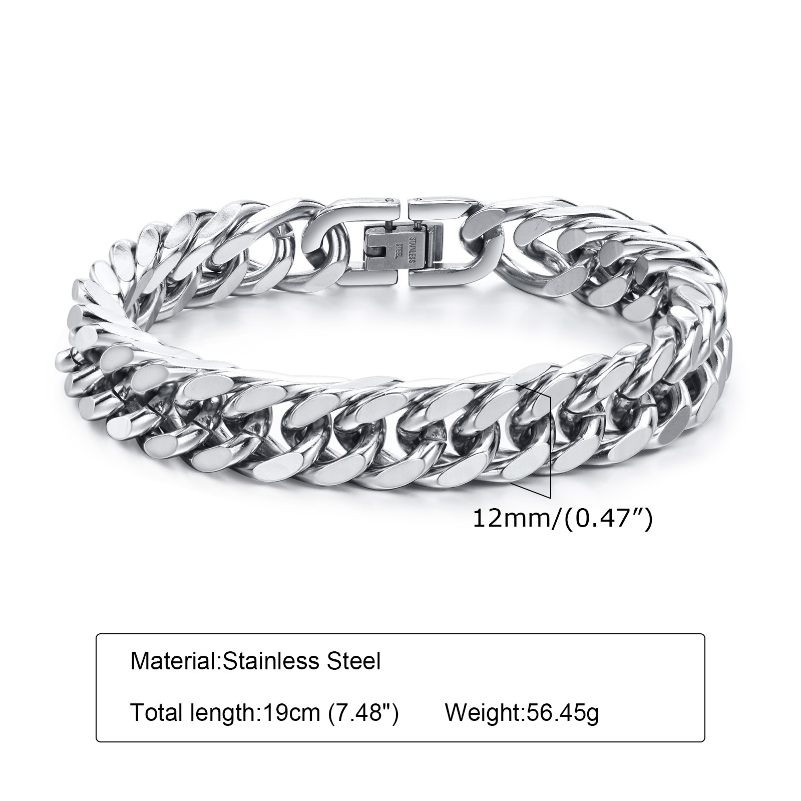Men's Chunky 8/10/12/15MM Stai - Ceramic Link Bracelet 评论和价格